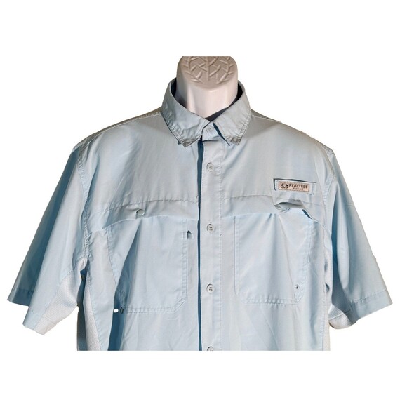 REALTREE FISHING Men's Short Sleeve Button Down Fishing Shirt Blue Medium - Picture 2 of 6